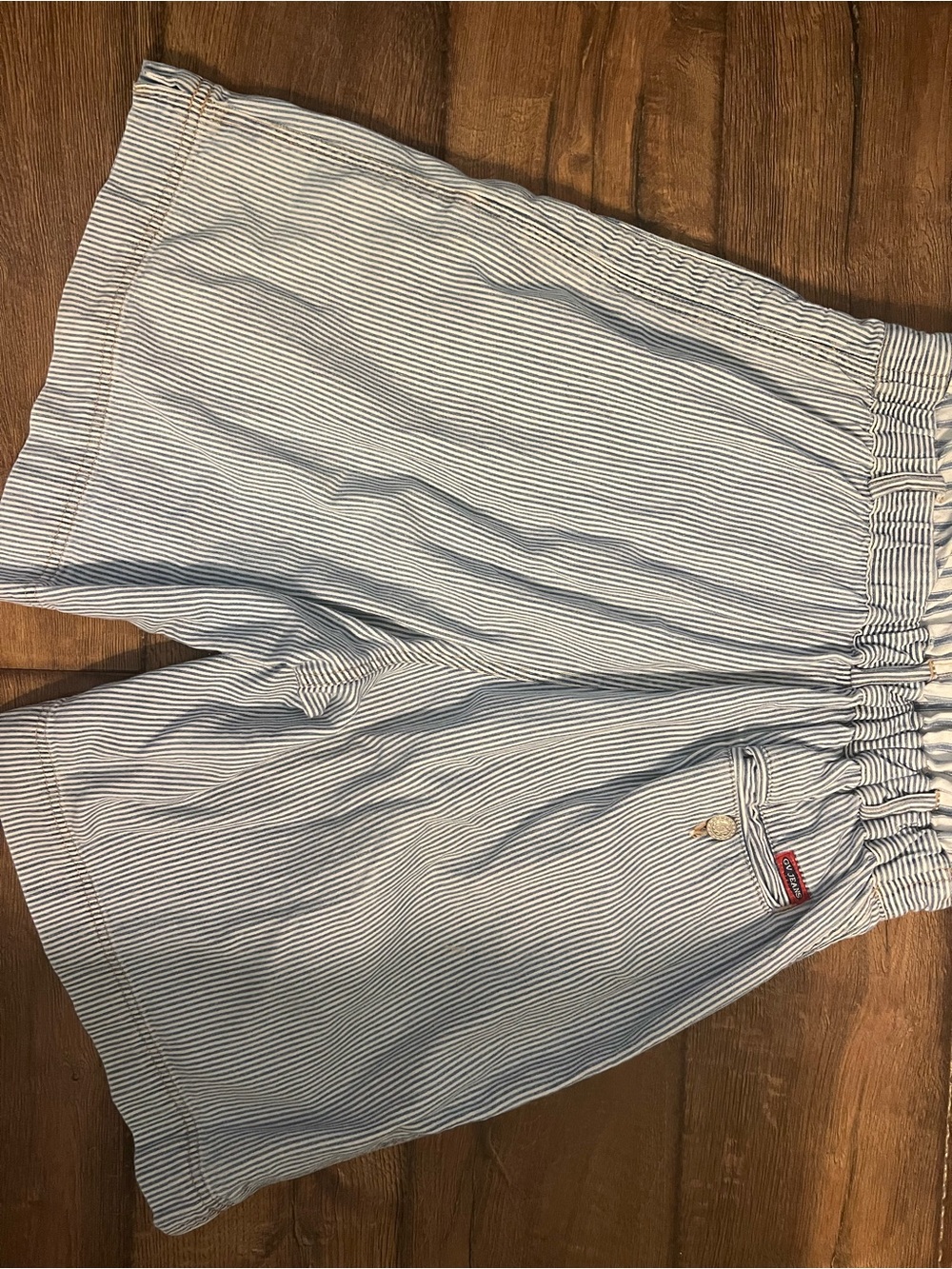 vintage 80’s Gloria Vanderbilt denim romper blue & white hickory stripe pattern - Picture 7 of 10